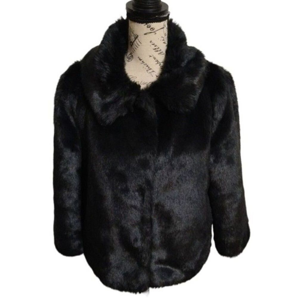 Vigoss faux fur coat Black Md Vintage Classy Party Y2k